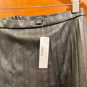 JCrew faux leather mid length pleated shirt